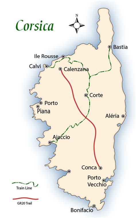 Corsica Transportation Map and Travel Guide | Mapping Europe