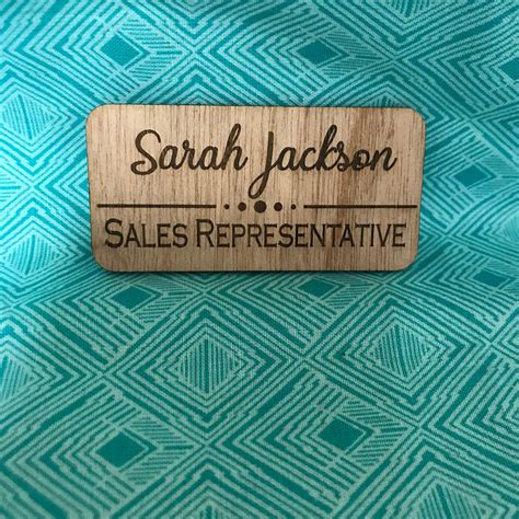 Engraved Wooden Name Tag Engraved Tag Engraved Magnetic Name - Etsy