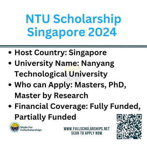 Scholarships in Singapore - Fully Funded NTU Scholarship 2024-2025 ...