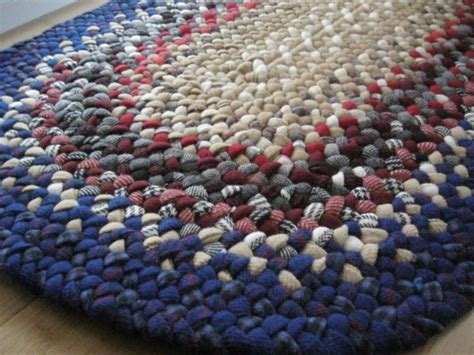 Handmade Vintage Wool Braided Rug in Royal Blue and Shades of | Etsy