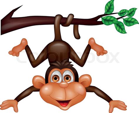 Vector illustration of Funny monkey ... | Stock vector | Colourbox