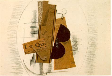 Violin and Pipe, 'Le Quotidien', 1913 - Georges Braque - WikiArt.org