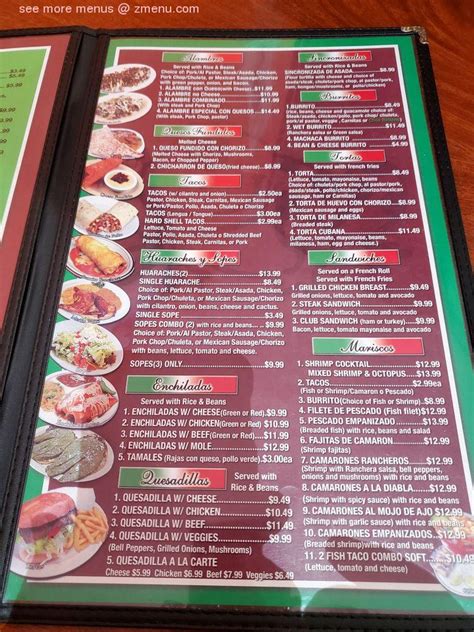 Online Menu of Mexican Restaurant Las Ranas Cafe Valley Blvd Restaurant ...