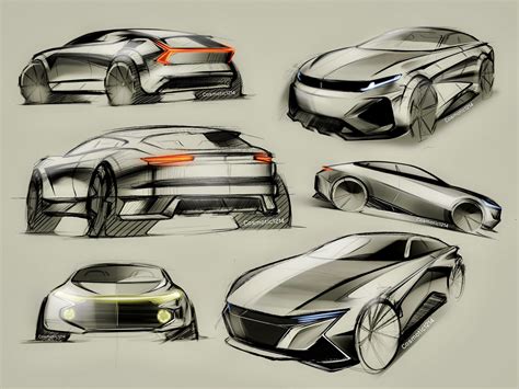 |Car Sketch| Multi perspective daily Doodle Automotive Design Quick ...