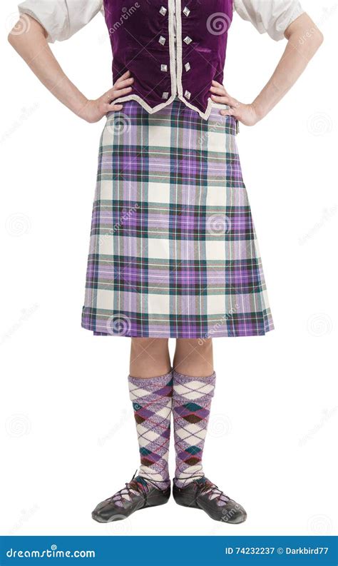 Scottish Woman in Traditional National Costume Stock Image - Image of ...