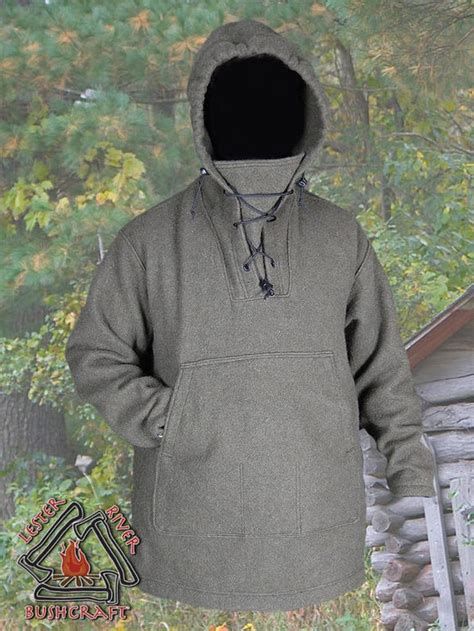 100% Wool Olive Green Boreal Shirt Anorak | Bushcraft, Wilderness survival, Survival