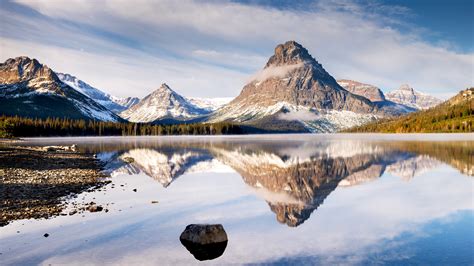 Lake Wallpaper 4K, Glacier mountains, Landscape, 5K