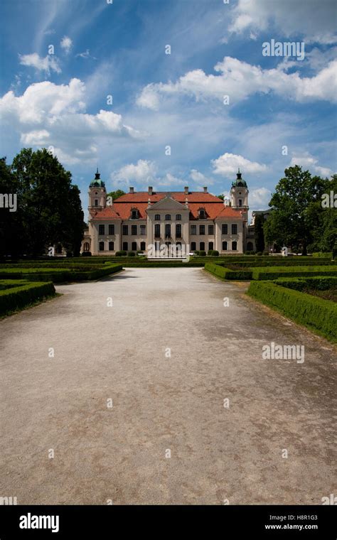 restaurated baroque palace in poland with garden Stock Photo - Alamy