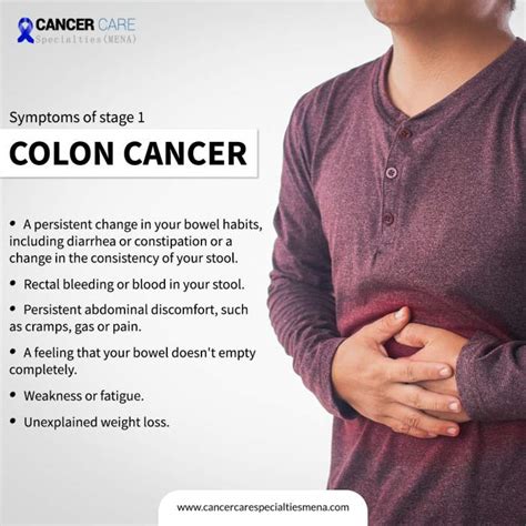 Symptoms of Stage1 Colon Cancer: | Cancer Care Center UAE