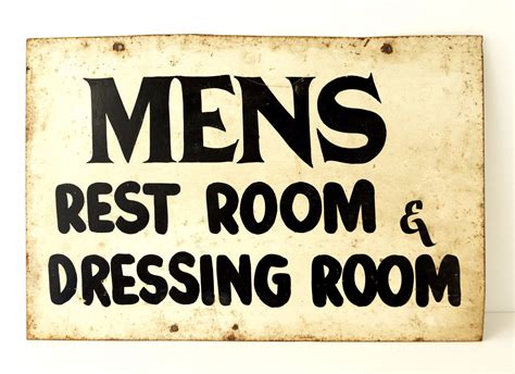 Vintage "Mens Rest Room & Dressing Room" Metal Sign (c .1960s ...