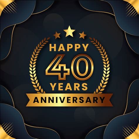 Free Vector | Gradient 40th anniversary or birthday card