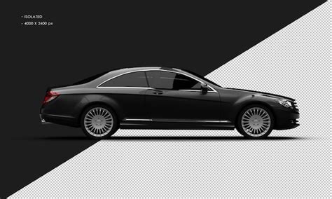 Premium PSD | Isolated realistic black metallic luxury city sedan car from right side view