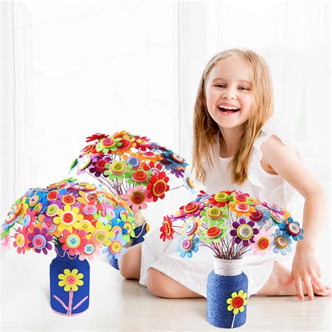 Flower Crafts Kit for Kids Age 4 to 12 - Fun DIY Craft Kit for Girls & Boys | Kids handicraft ...