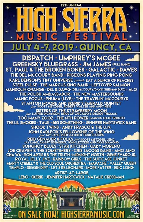 High Sierra Music Festival 2019 Lineup Additions: Dawes, Shook Twins & More