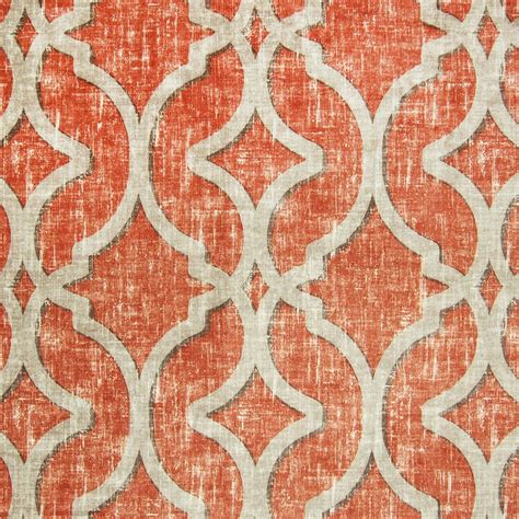 Persimmon Red Geometric Prints Upholstery Fabric | Upholstery fabric, Greenhouse fabrics, Fabric