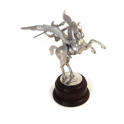 Pegasus With Bellerophon Statue (Polished Pewter) - The Airborne Shop