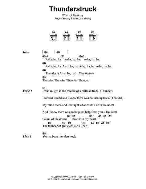 Thunderstruck by AC/DC - Guitar Chords/Lyrics - Guitar Instructor