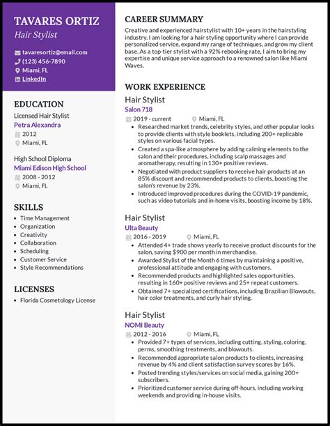 Hair Stylist Resume Template Free - RalphDayton Blog