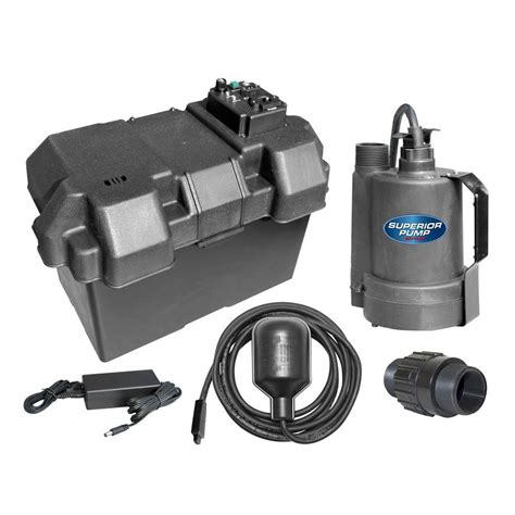 Superior Pump 12-Volt Submersible Emergency Battery Backup Sump Pump ...