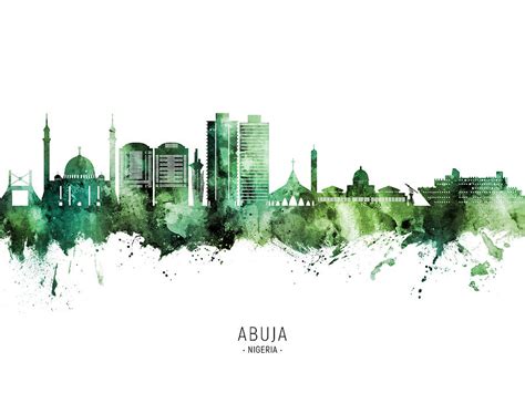 Abuja Nigeria Skyline #81 Digital Art by Michael Tompsett - Pixels