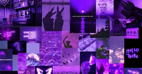 Dark Purple Aesthetic Wallpaper Laptop Purple Collage Aesthetic ...