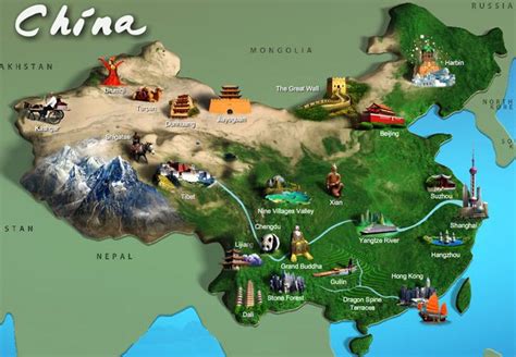 Pin by Andrea Soós on Kína | China map, China travel, Tourist map