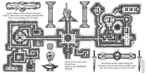 Arcane Chambers and Svart Grift dungeon map - Paths Peculiar