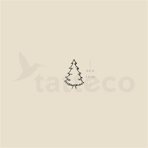 Fine Line Pine Tree Temporary Tattoo - Set of 3 – Tatteco