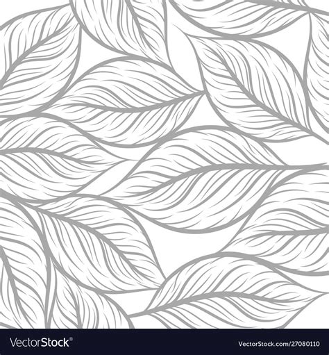 Leaf drawing art pattern texture on a white Vector Image