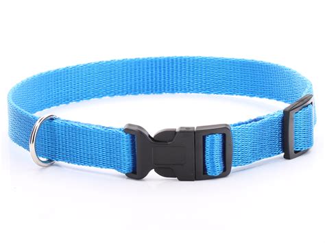 Adjustable Blue Dog Collar Nylon Webbing