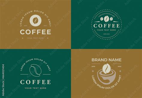 Elegant Cafe Logo Set Stock Template | Adobe Stock