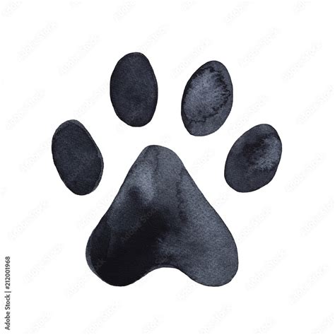 Dog or cat paw print graphic illustration. Cute animal element for decoration, design, craft ...