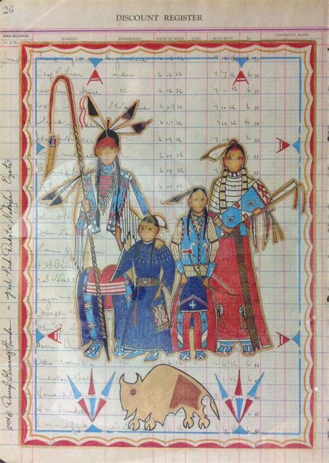 Dakota family ledger drawing - D. GrowingThunder | Native american art ...