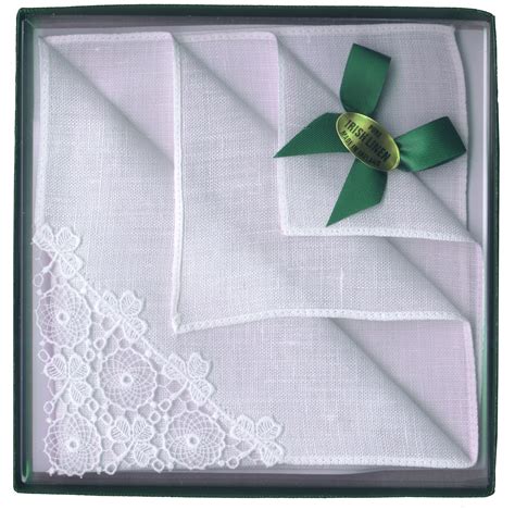 Irish White Linen Womens Handkerchief - Flax & Thimble