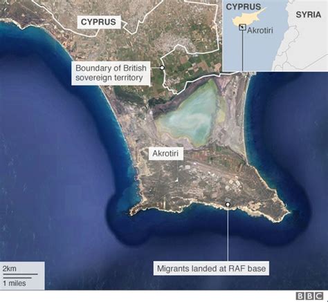 Migrant crisis: Boats land at UK base RAF Akrotiri in Cyprus - BBC News