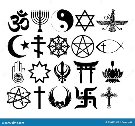 Vector Illustration of World Religious and Faith Symbols Clipart ...