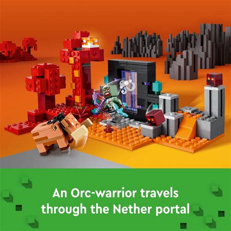 LEGO 21255 Minecraft The Nether Portal Ambush Building Toy Set