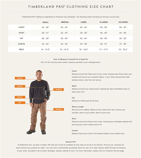 Timberland PRO® Workwear Size Chart – Timberland