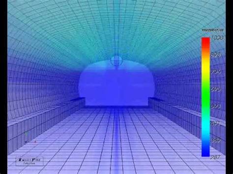 SMARTFIRE V4.0 simulation of large tunnel fire - YouTube