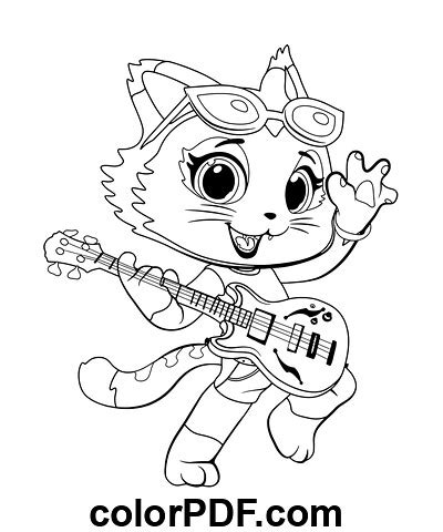 Milady With Guitar 44 Cats | Printable Milady With Guitar 44… | Flickr