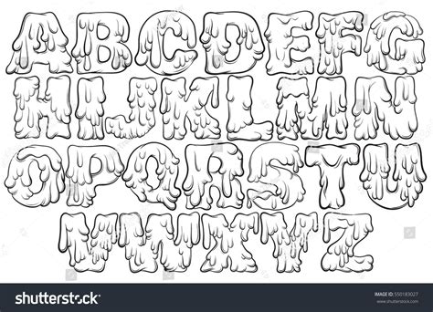 Vector melting type. Trendy font made in hand drawn line style. Cute font for card pos ...