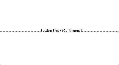 Ms word section breaks - mzaerrock