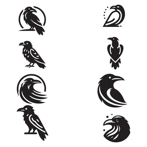 set of ravens logo design 45367710 Vector Art at Vecteezy