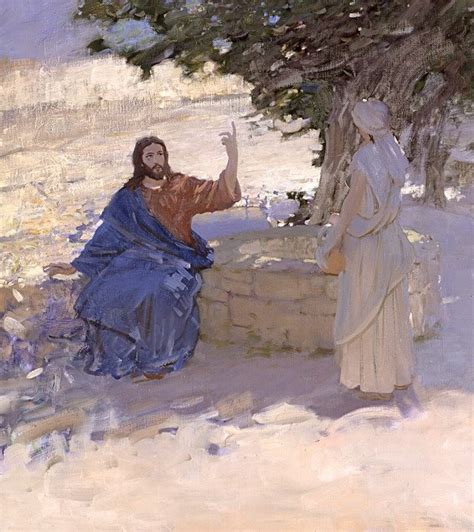 Jesus and the Samaritan woman at the well, -unknown Russian artist ...