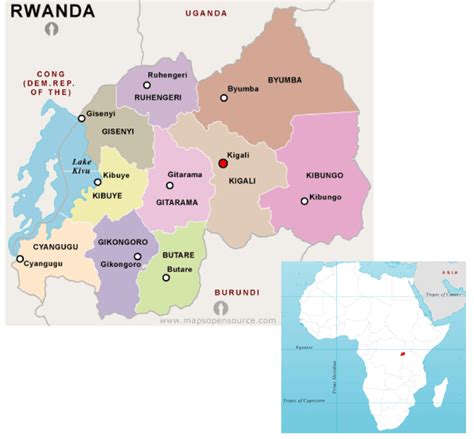 Map of Rwanda. Source: http://www.mapsopensource.com. | Download ...