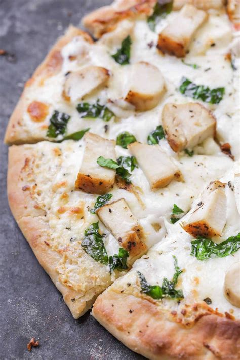 Chicken Alfredo Pizza - The BEST White Pizza Recipe! | Lil' Luna