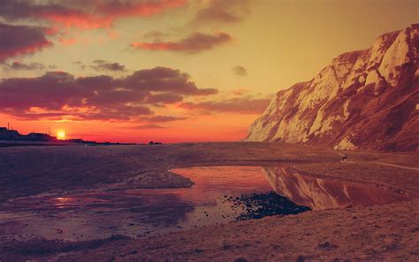 Sunset at the cliffs of Dover. by JadeGreenbrooke on DeviantArt