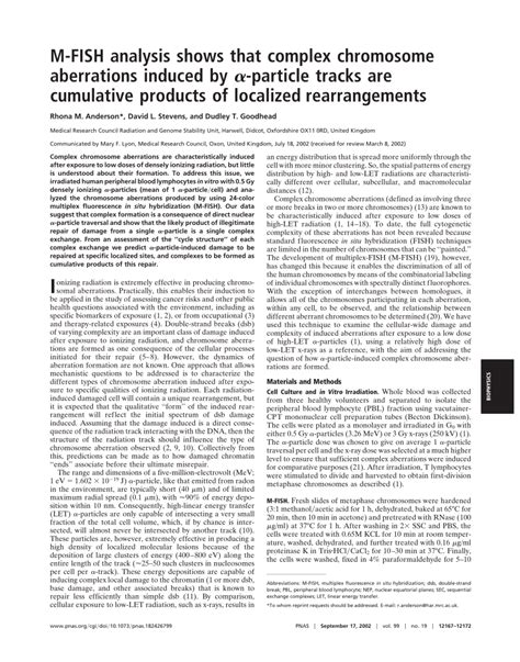 (PDF) M-FISH analysis shows that complex chromosome aberrations induced ...