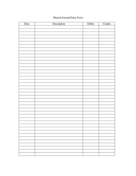 Journal Entry Form Template | Journal entries, Double entry journal, Journal template