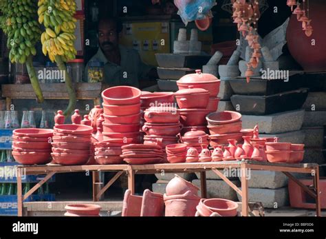 Terracotta pottery for sale at exhibition of Indian handicrafts in ...